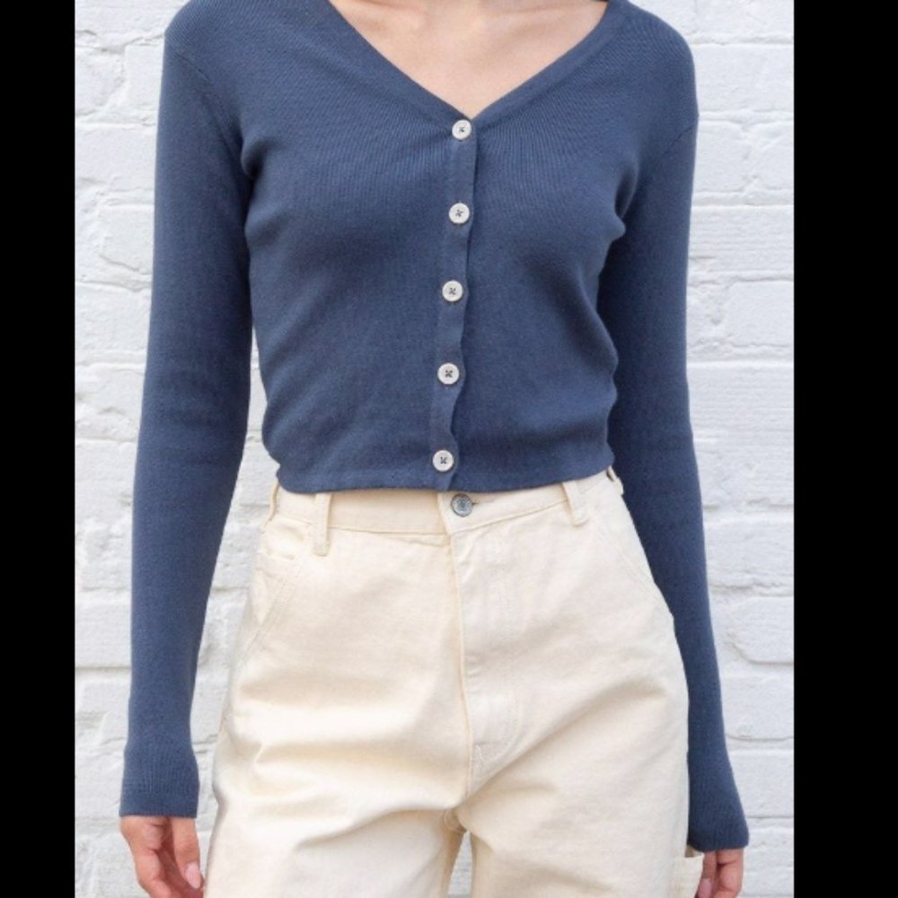 Brandy Melville Blue Anna Cotton Sweater